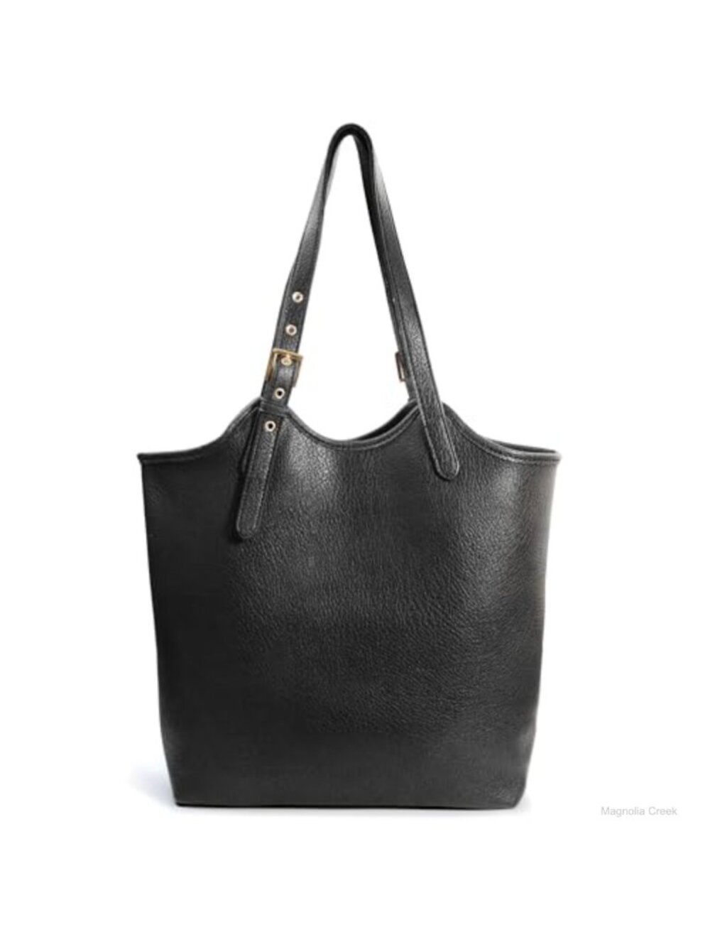 Vegan Leather Tote Bag Adjustable Strap 16" Laptop Work Travel